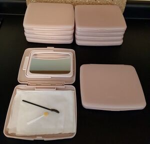 6 Mary Kay Cosmetic Consultant 1970 Cases Pink 2 Sided Magnifying Mirror & Stand